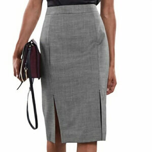 NWT Reiss Alber Gray Double Slit Midi Pencil Skirt